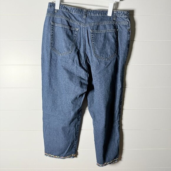 Liz Claiborne LizWear Jean Capris with Multicolored Beading on Hem - Picture 5 of 8